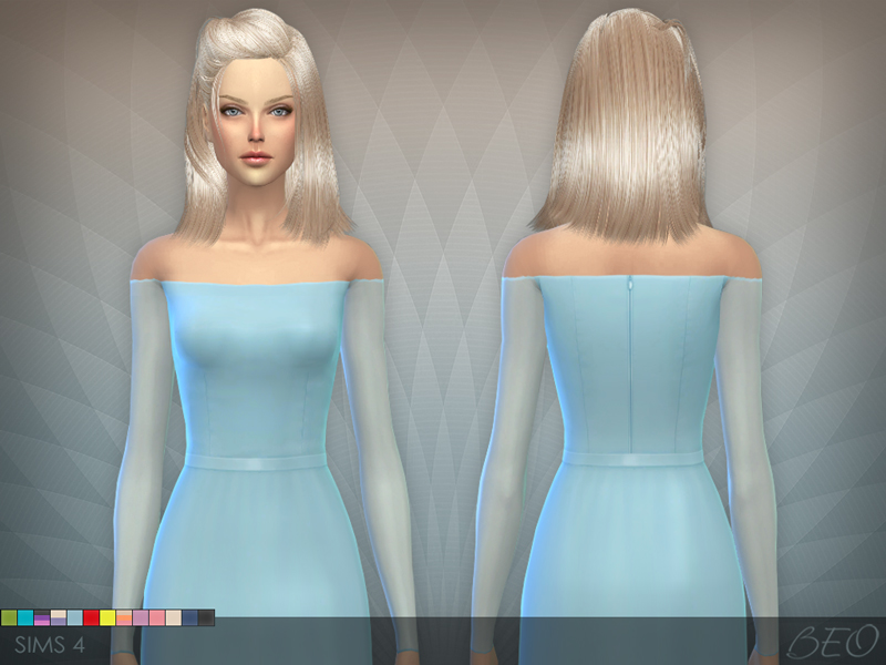 Transparent sleeves dress for The Sims 4 (1)